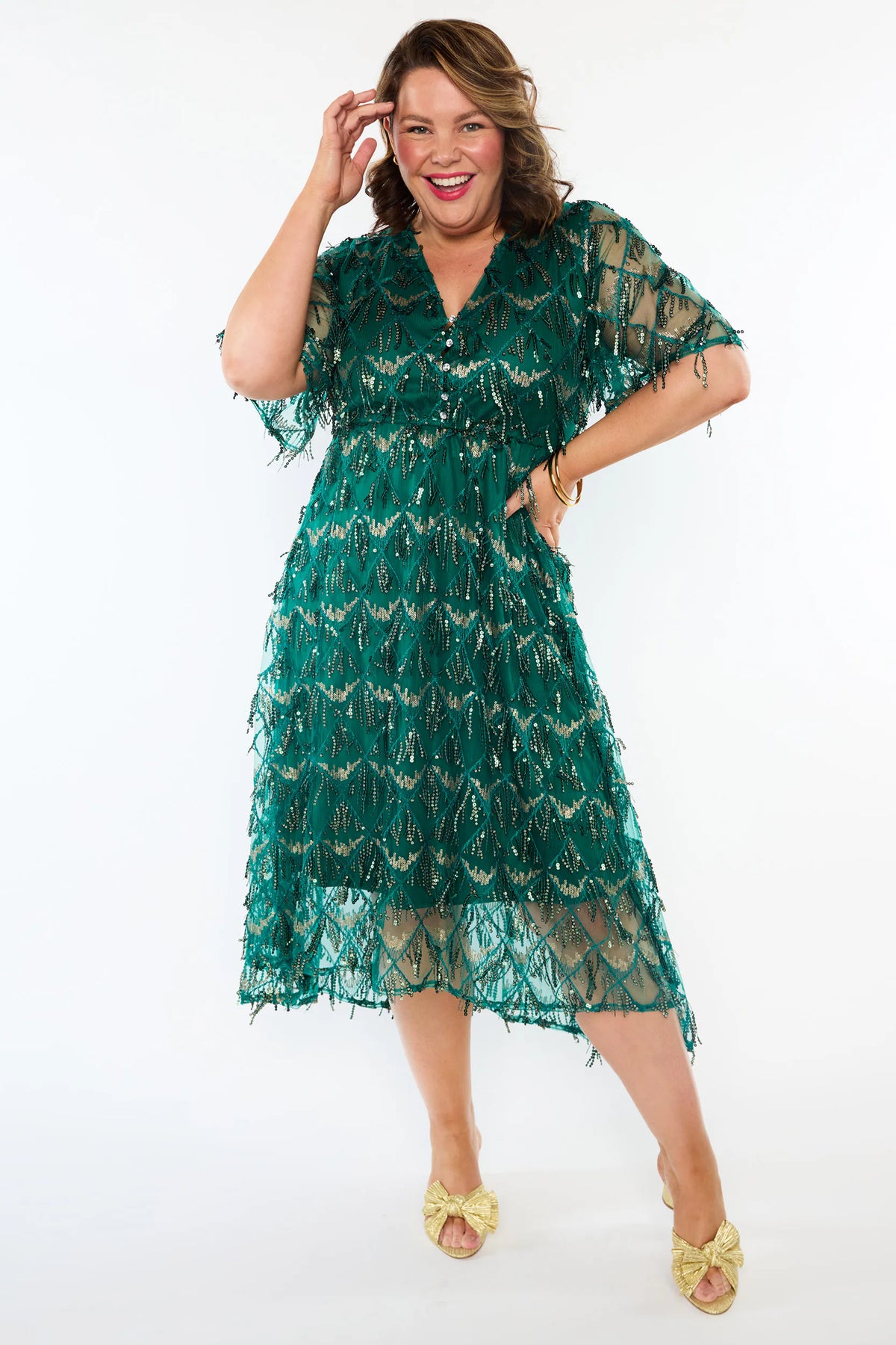 Wonderful Forest Green Party Dress