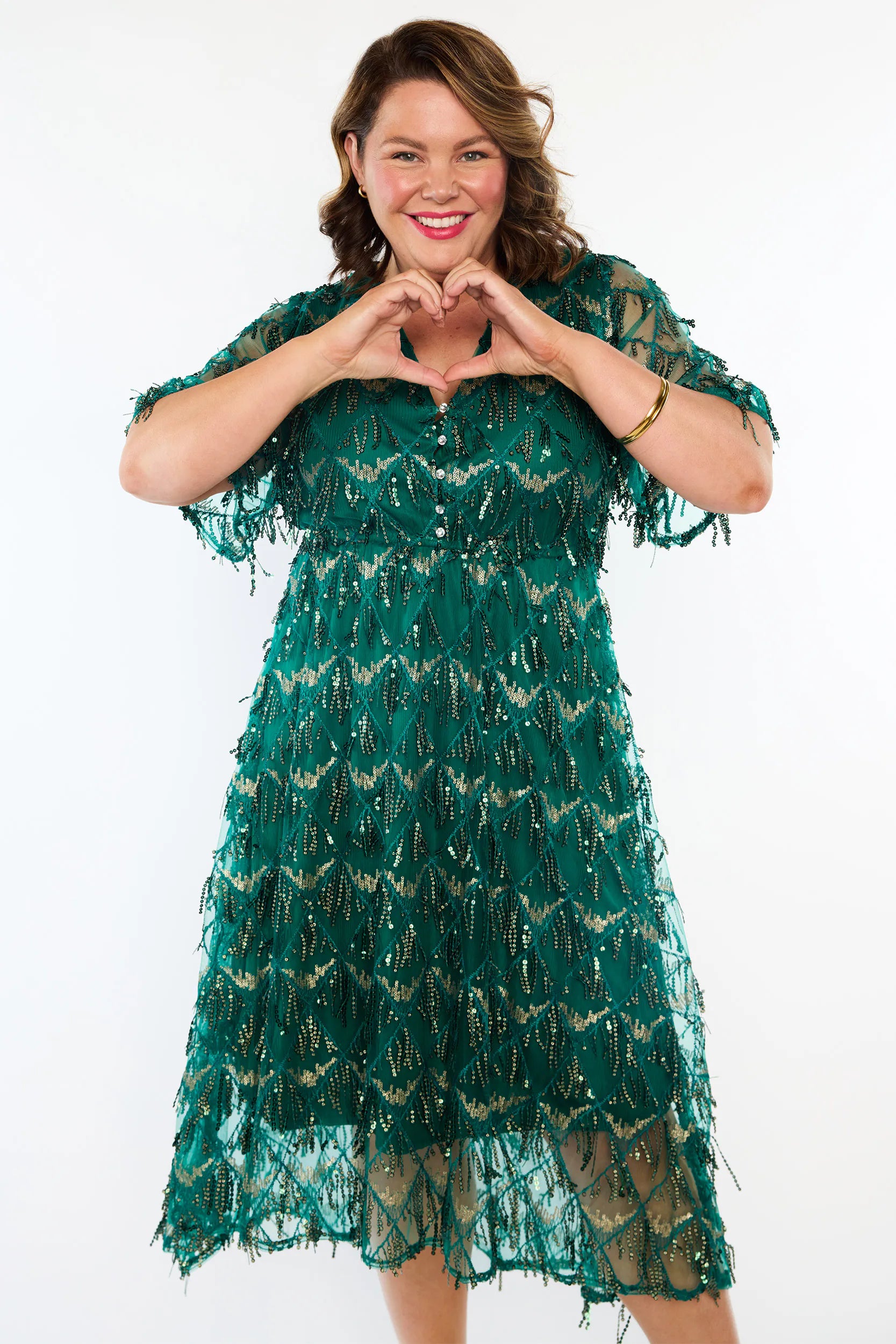 Wonderful Forest Green Party Dress
