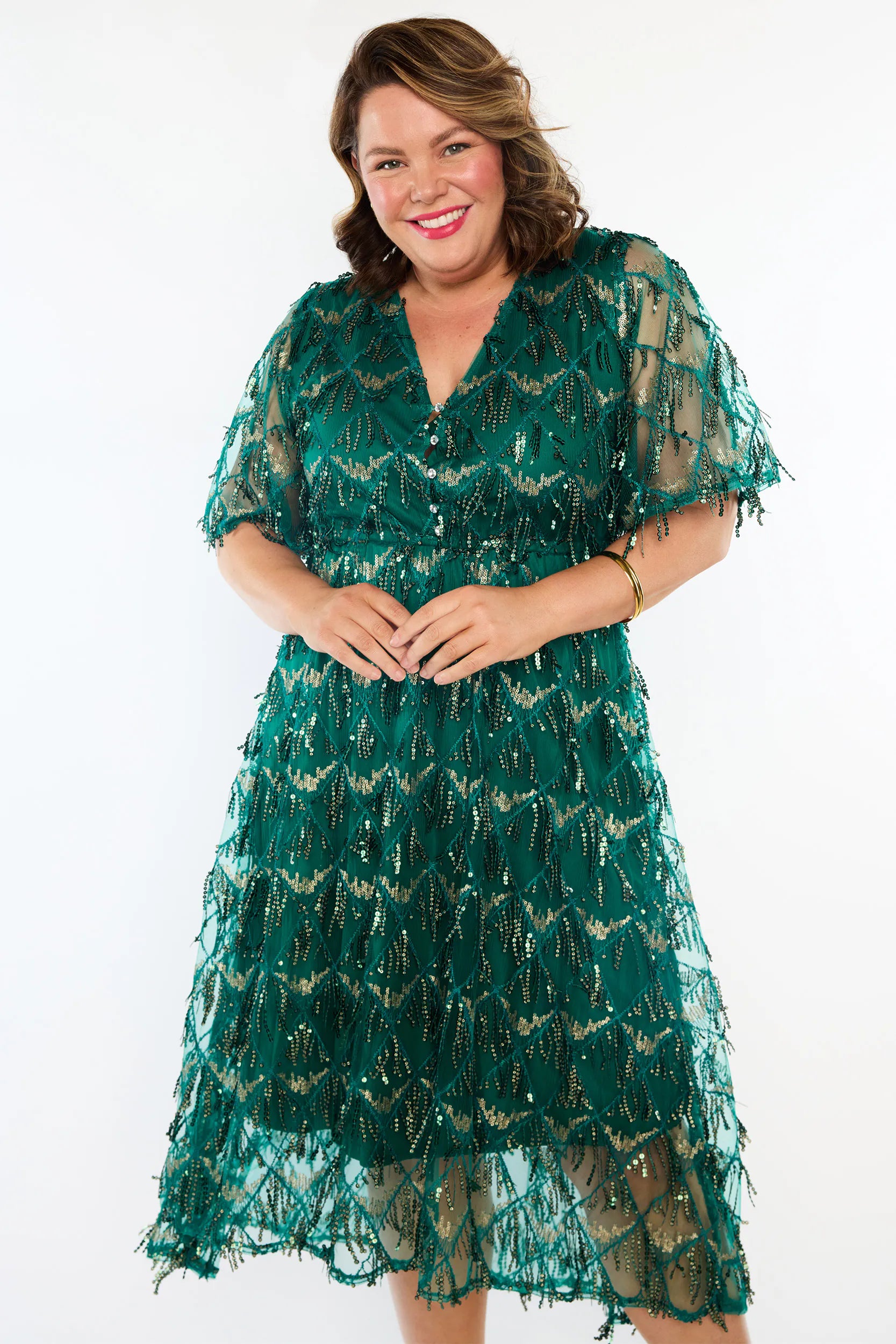 Wonderful Forest Green Party Dress