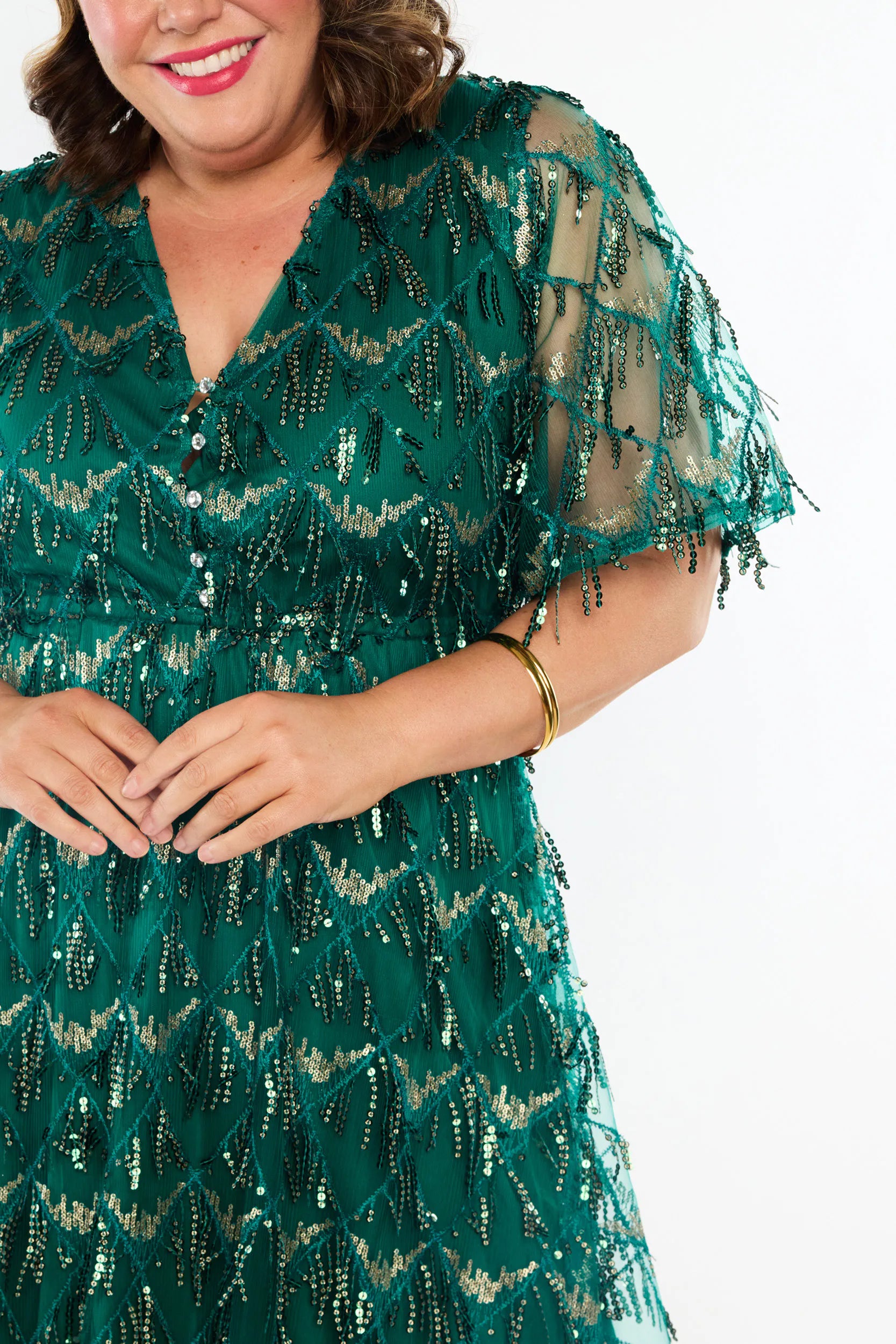 Wonderful Forest Green Party Dress