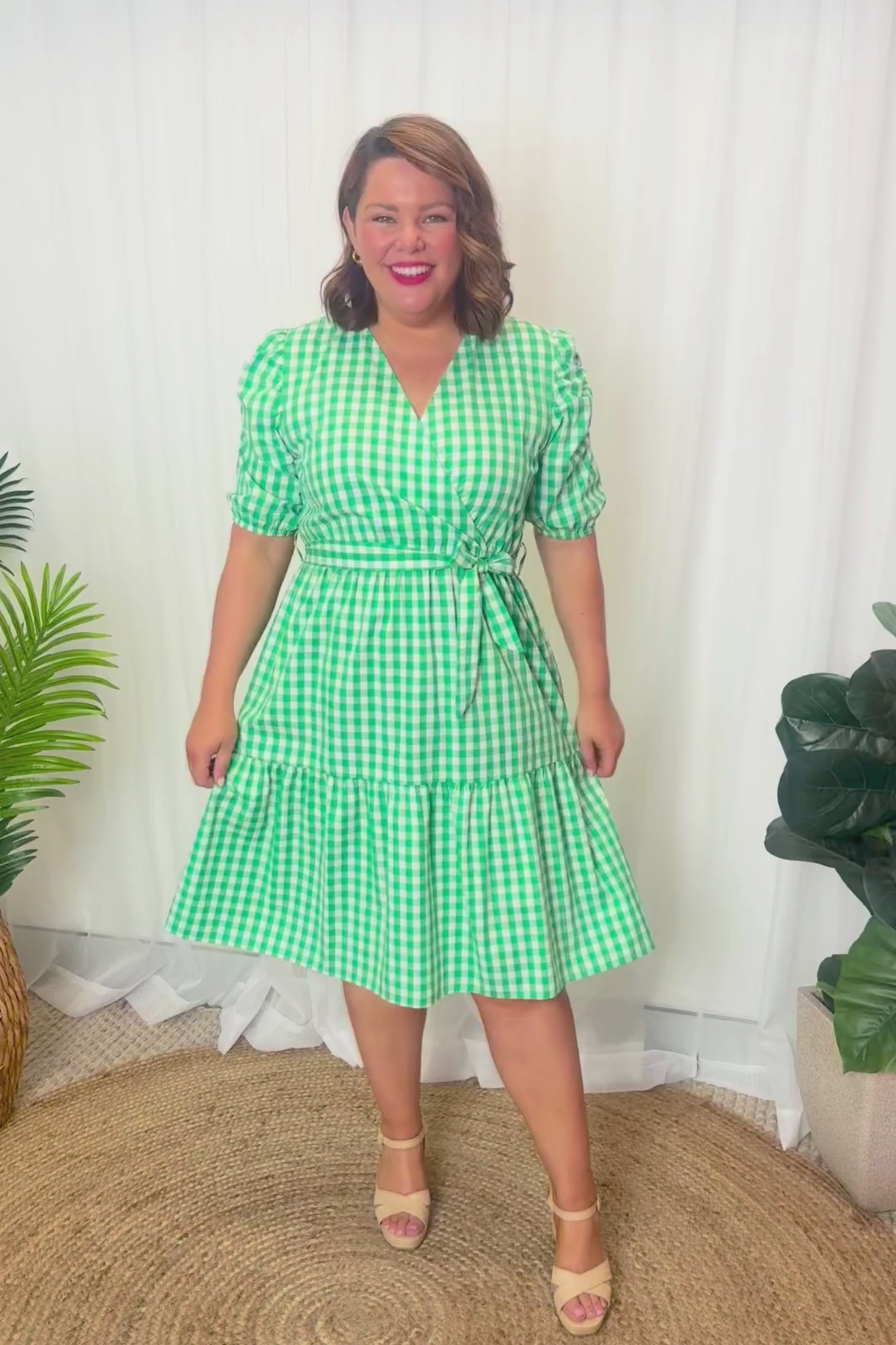 Melbourne Green Gingham Dress💚
