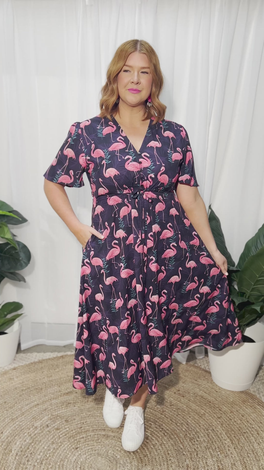 open lace back dress Marley OG Flamingo Dress