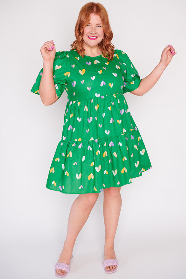 Isadora Green Hearts Dress – Green Hearts mini dress