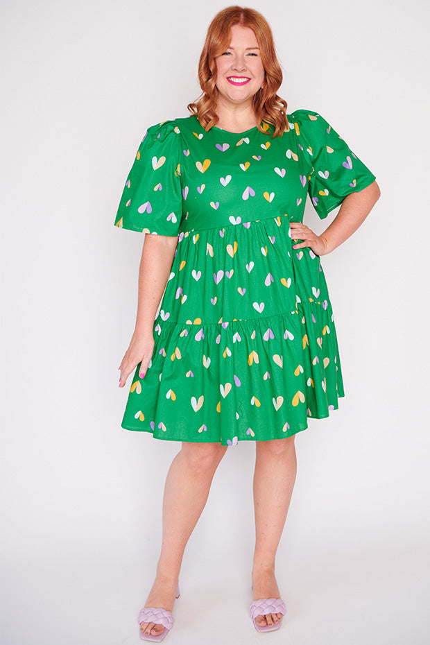 Isadora Green Hearts Dress – Green Hearts mini dress