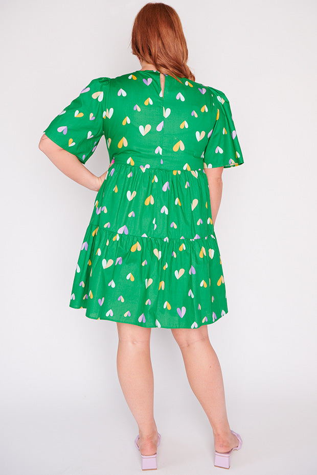 Isadora Green Hearts Dress – Green Hearts mini dress