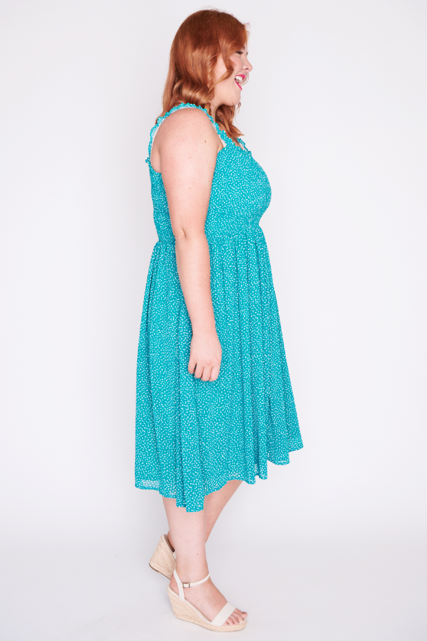 Lilly Irregular Spot Dress – Irregular Spot midi dress