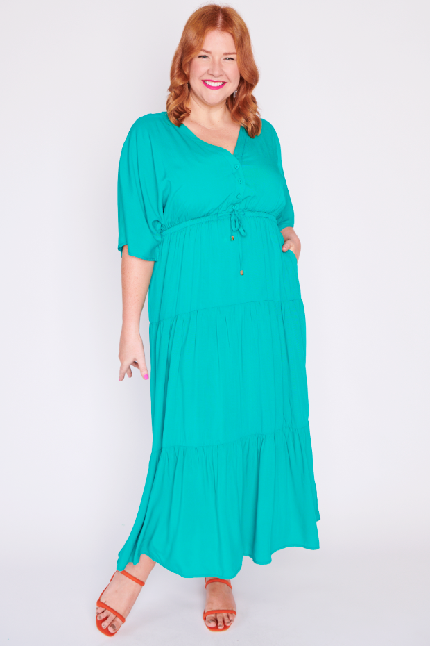 Maddie Teal Dress – Teal maxi dress