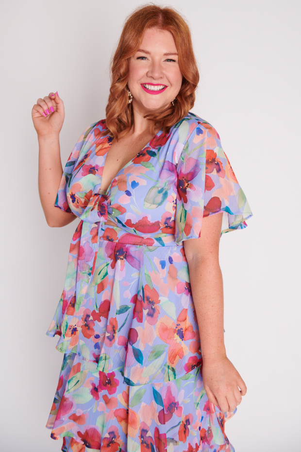 Rowen Whimsical Water Colour Dress – Whimsical Water Colour midi dress