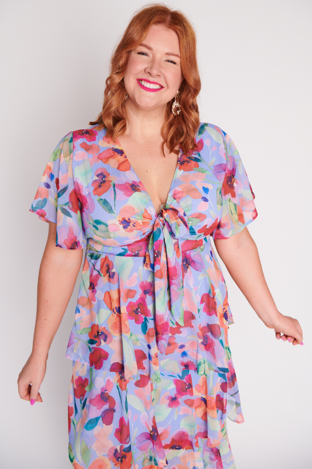 Rowen Whimsical Water Colour Dress – Whimsical Water Colour midi dress