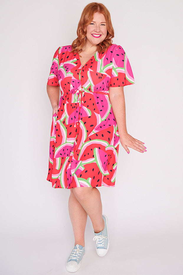 Siena Watermelon Stack Dress – Watermelon Stack knee length dress
