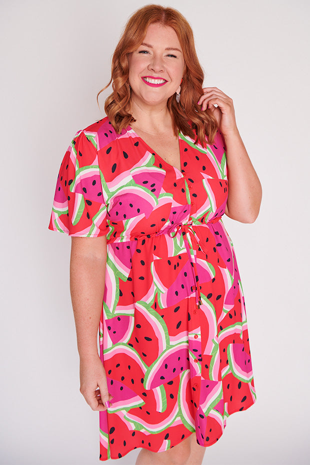 Siena Watermelon Stack Dress – Watermelon Stack knee length dress