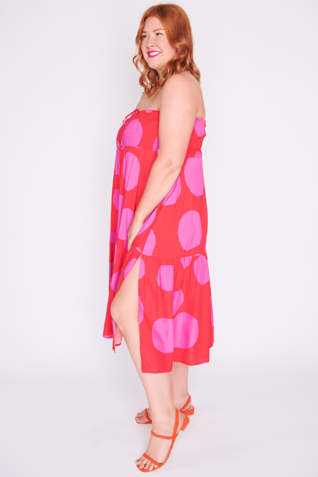 Willy Splotched Pink & Red Skirt – Splotched Pink & Red maxi skirt