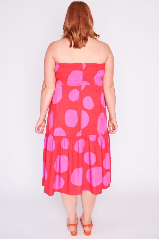Willy Splotched Pink & Red Skirt – Splotched Pink & Red maxi skirt
