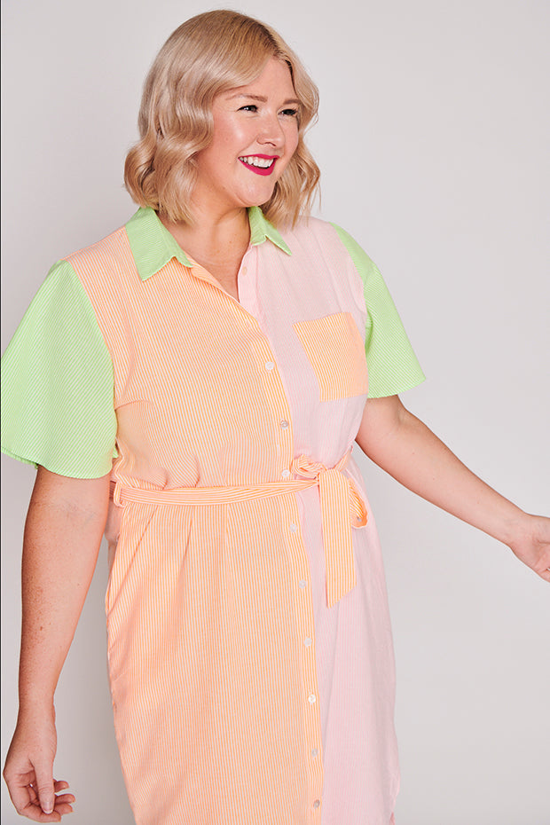 Between The Lines Citrus Dress – The Lines Citrus shirt dress