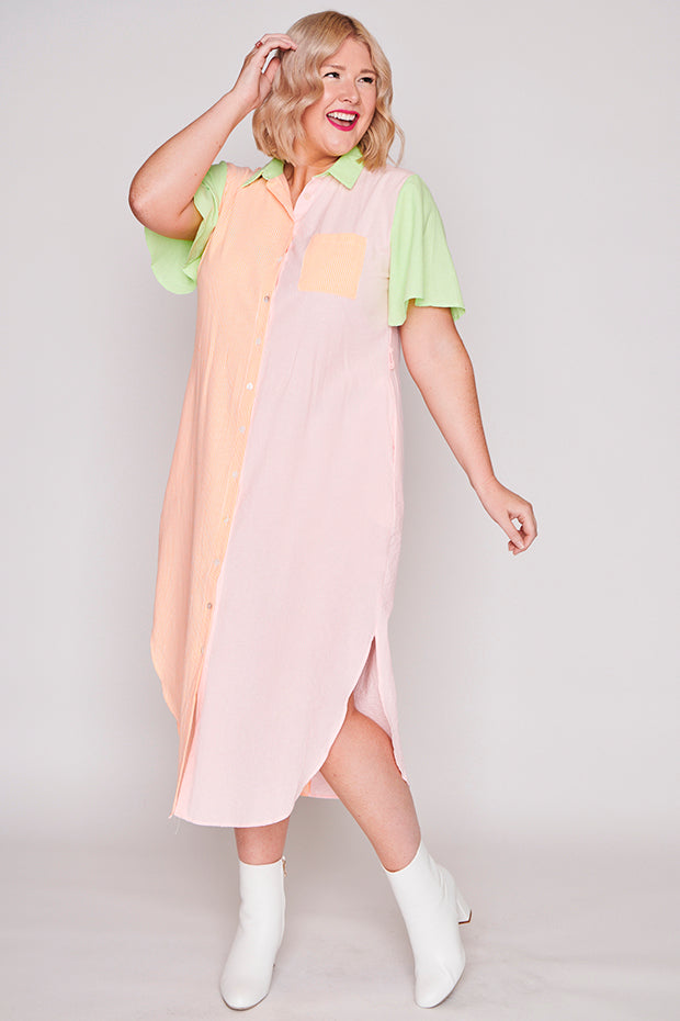 Between The Lines Citrus Dress – The Lines Citrus shirt dress