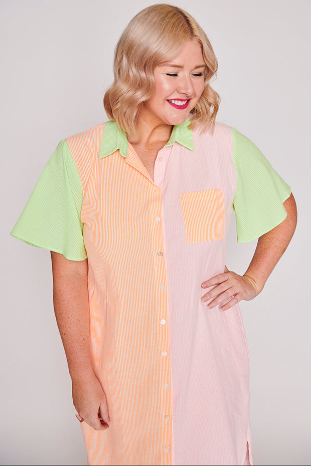 Between The Lines Citrus Dress – The Lines Citrus shirt dress