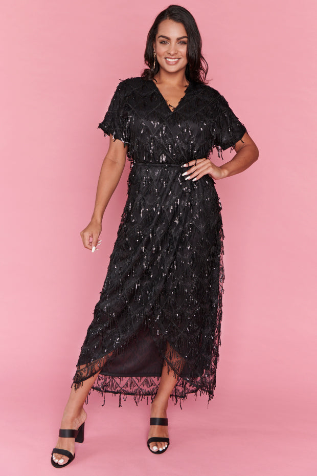 silkfred sequin dress Sparkly Long Sleeve Bodycon Dress Black Sequin Long Sleeve Bodycon Mini Party Dress SilkFred