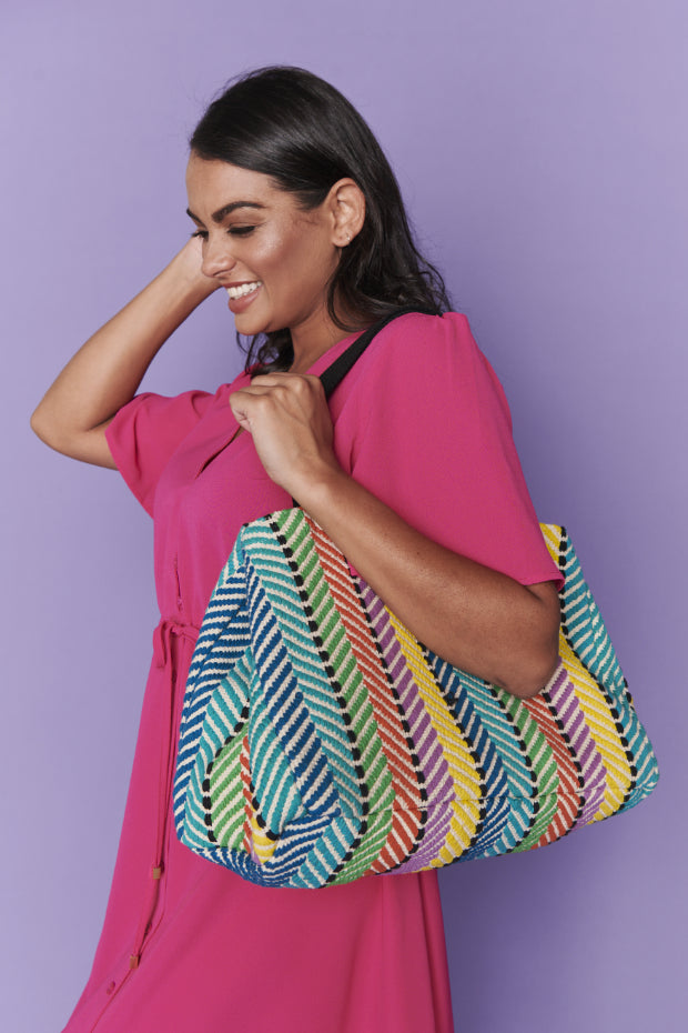 Circus Stripe Rainbow Carry All – Stripe Rainbow tote bag