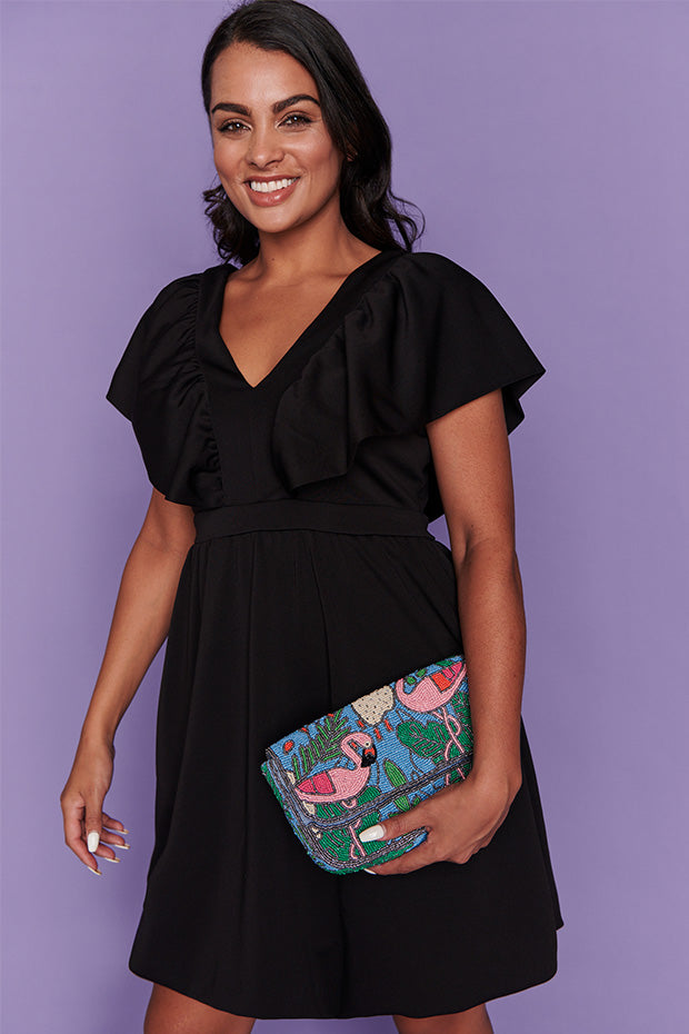 Flamingo Fever Blue Sequin Bag – Fever Blue pouch
