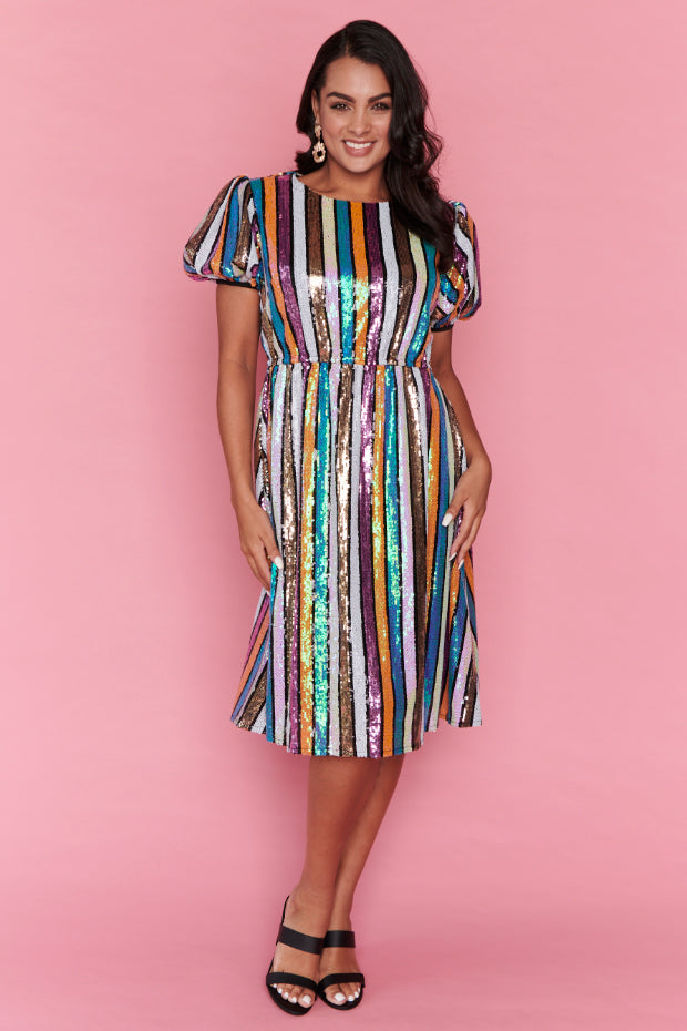Rainbow Stripe Party Dress – Little Party Dress