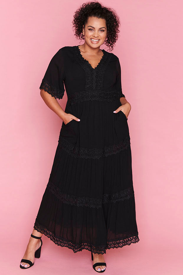 Adele Black Maxi Dress – Little Party Dress