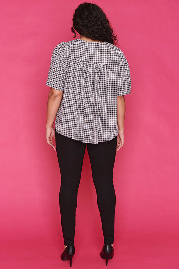 Downtown Black Check Blouse – Black Check blouse