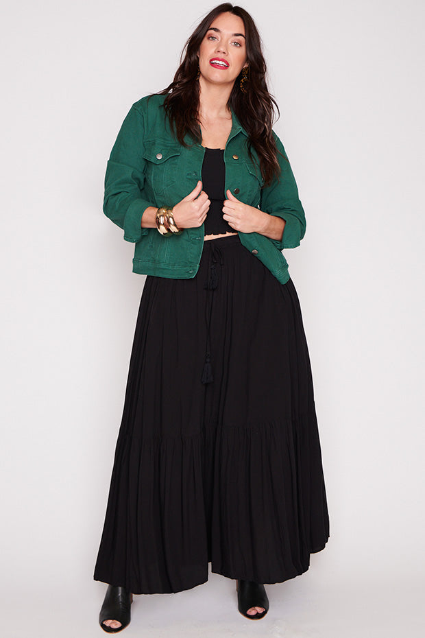 Tigerlily Teal Jacket – Teal denim jacket