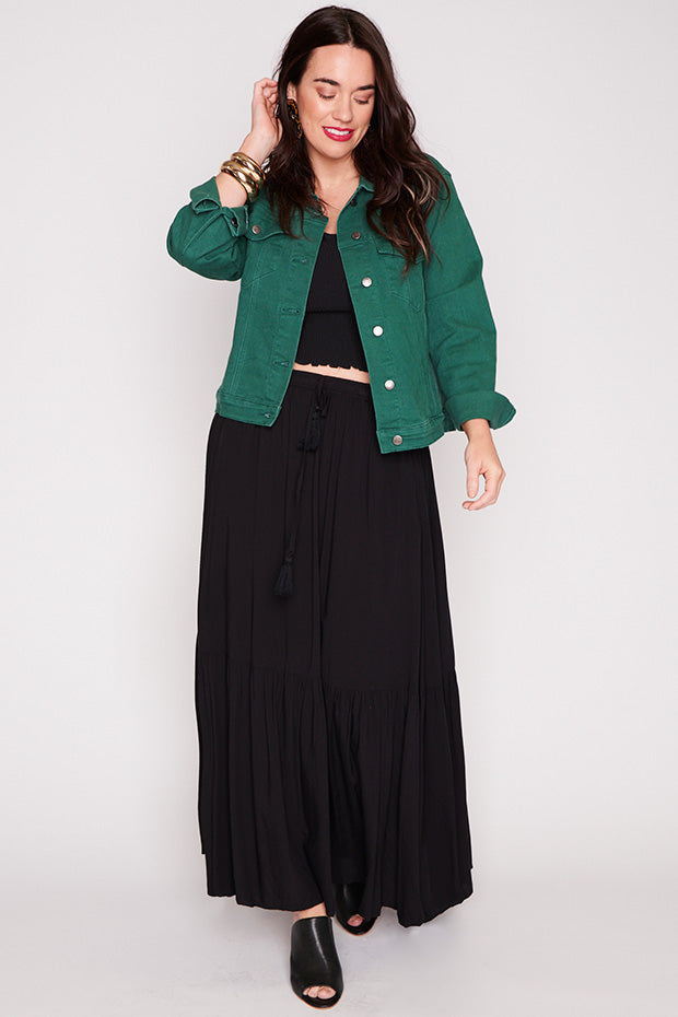 Tigerlily Teal Jacket – Teal denim jacket