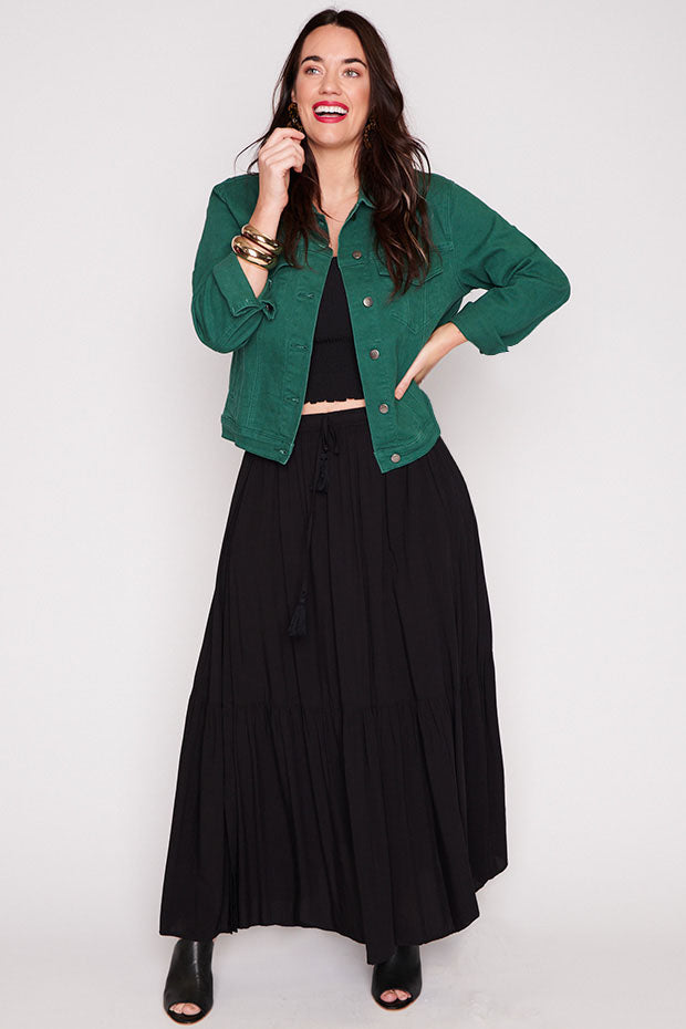 Tigerlily Teal Jacket – Teal denim jacket