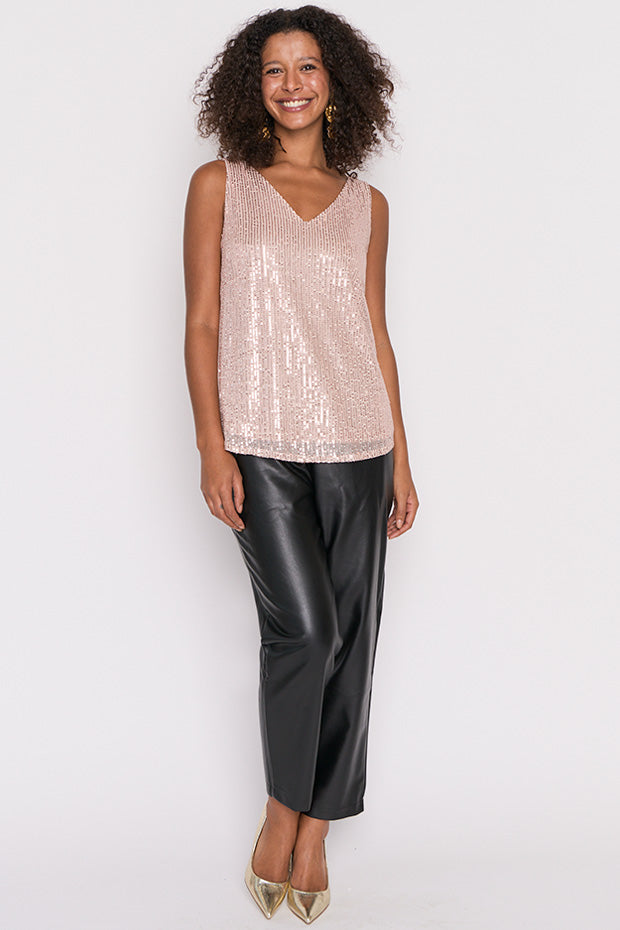 Rylee Rose Gold Sequins Party Tank – Rose Gold Sequins top