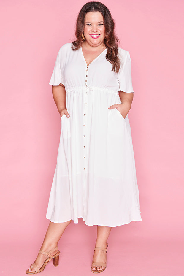 Marley White Dress – White midi dress