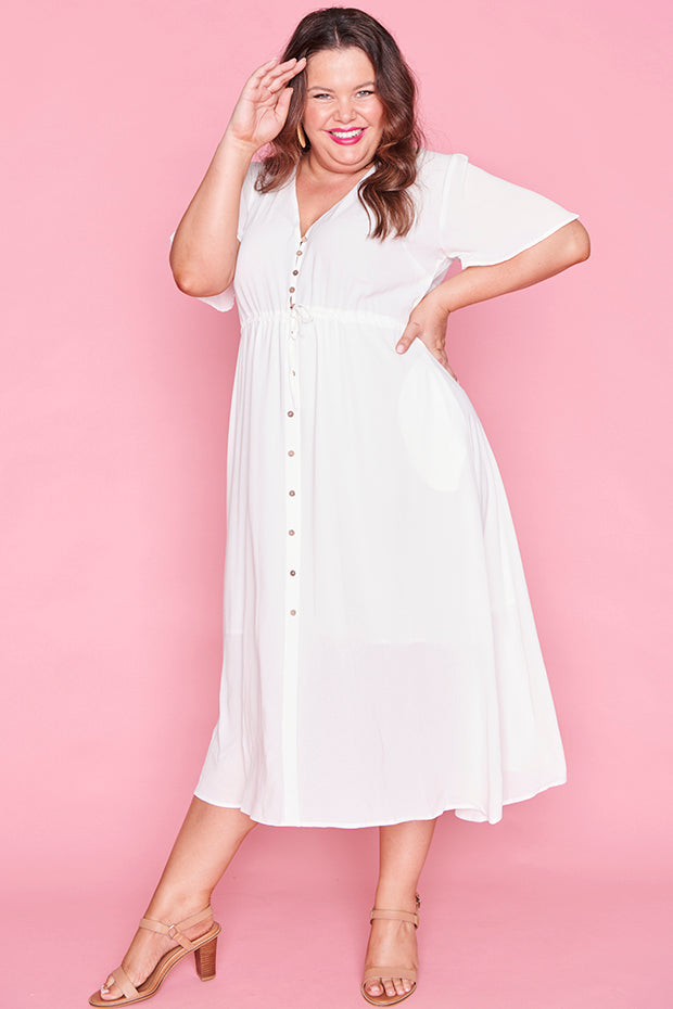 Marley White Dress – White midi dress