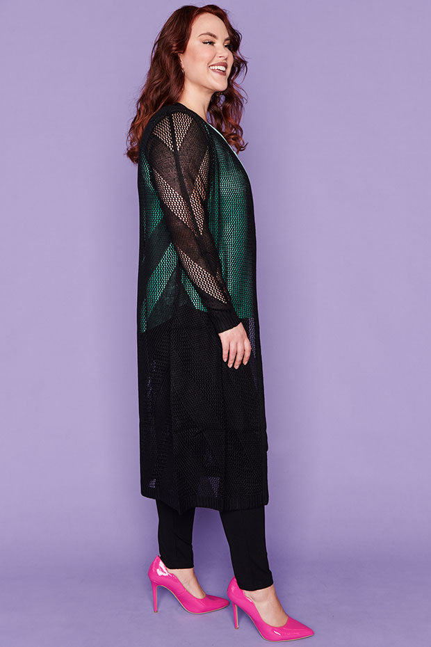 Renu Black Long Cardi – Black cardigan