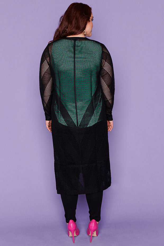 Renu Black Long Cardi – Black cardigan