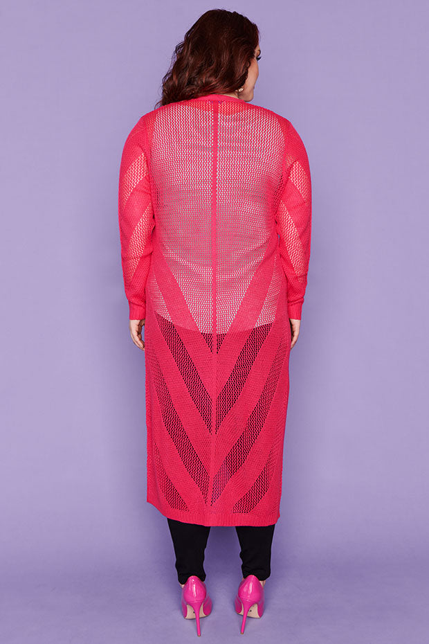 Renu Hot Pink Long Cardi – Hot Pink cardigan