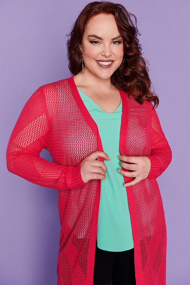 Renu Hot Pink Long Cardi – Hot Pink cardigan