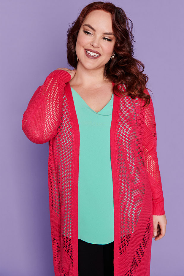 Renu Hot Pink Long Cardi – Hot Pink cardigan