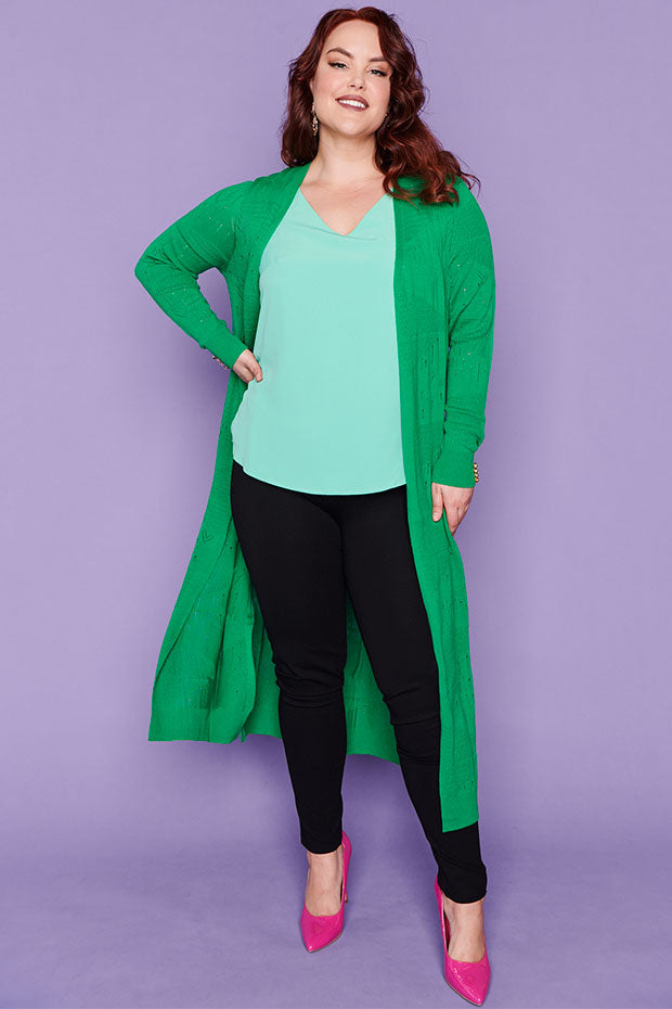 Smita Jade Long Cardi – Jade cardigan