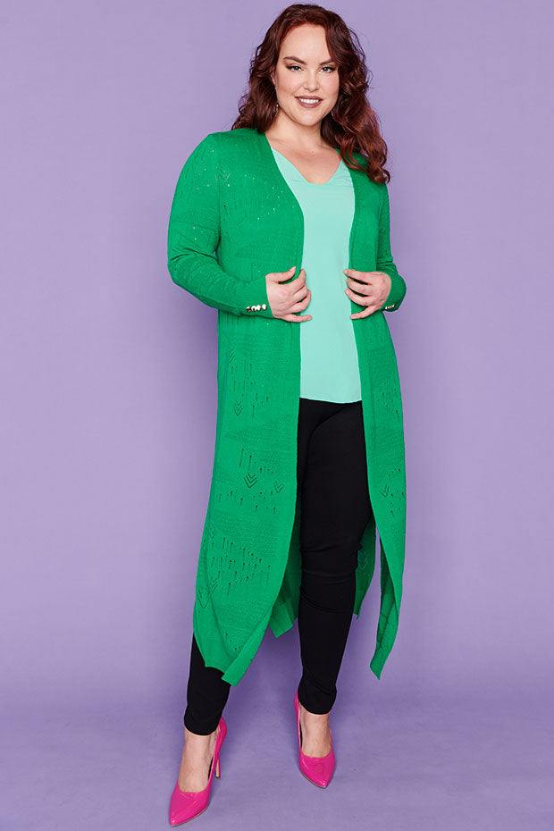Smita Jade Long Cardi – Jade cardigan