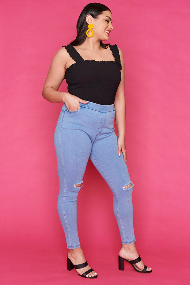 City Blue Denim Jeggings – Blue leggings