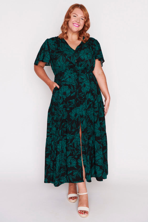 Alexia Midnight Green Dress – Midnight Green maxi dress