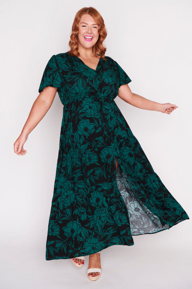 Alexia Midnight Green Dress – Midnight Green maxi dress