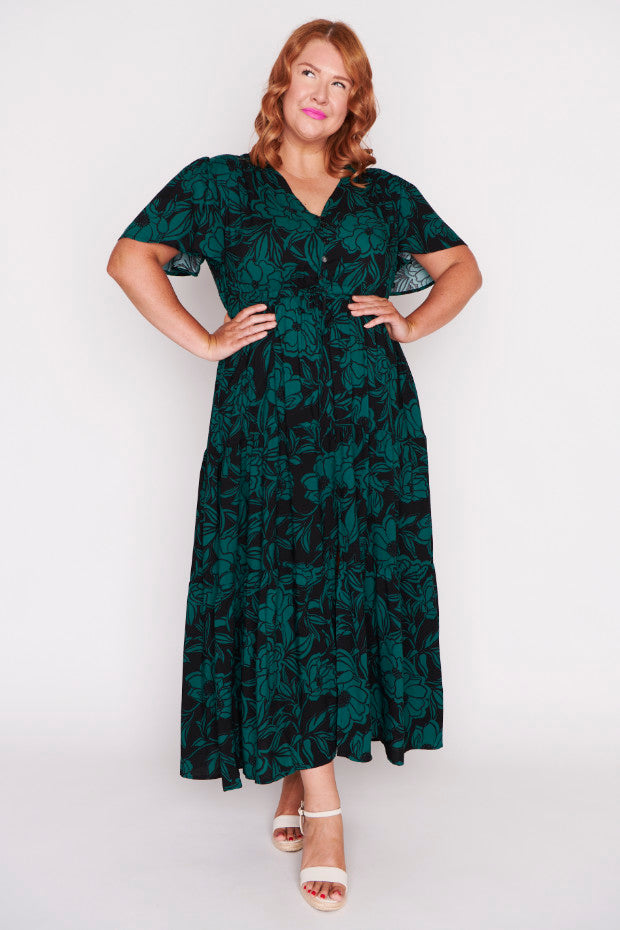 Alexia Midnight Green Dress – Midnight Green maxi dress