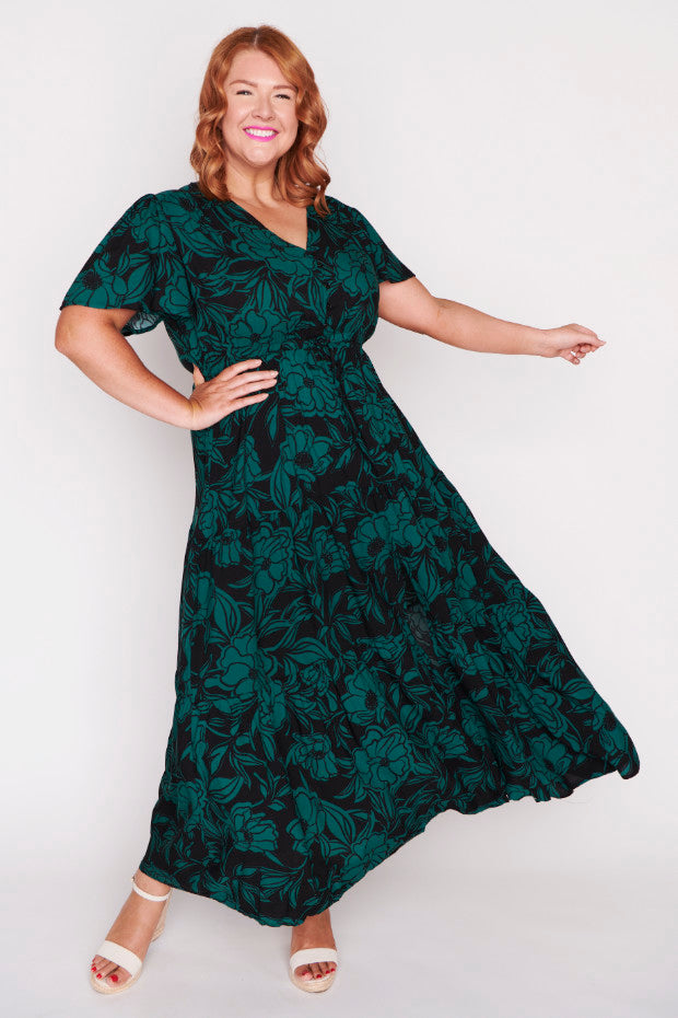 Alexia Midnight Green Dress – Midnight Green maxi dress