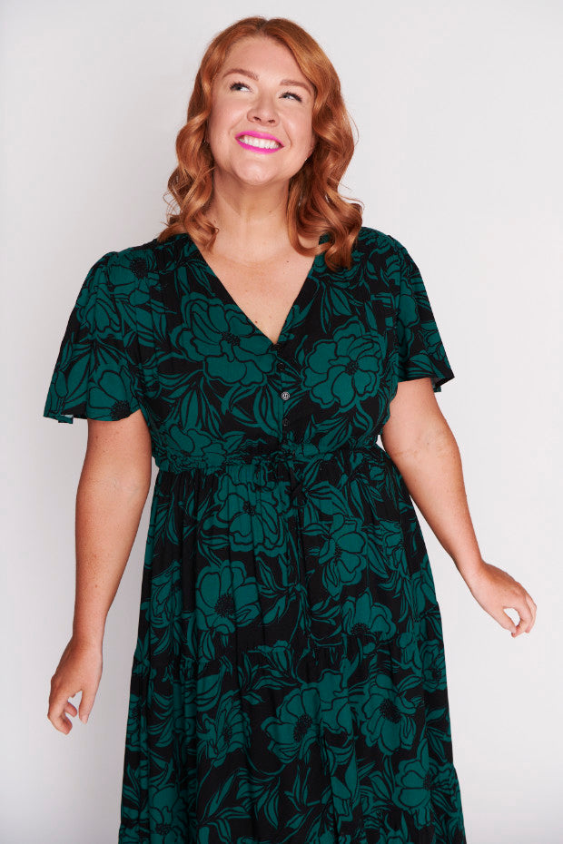 Alexia Midnight Green Dress – Midnight Green maxi dress