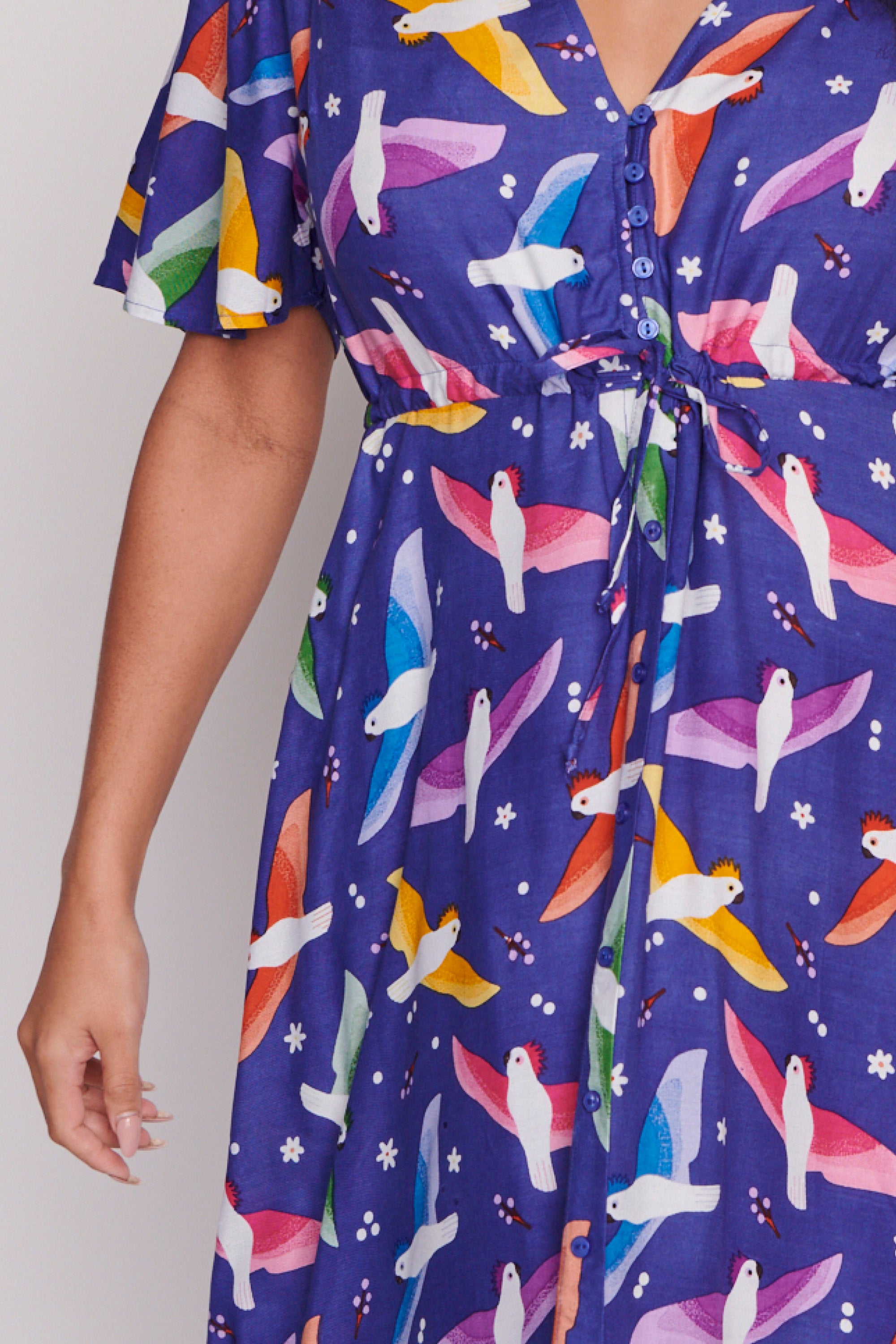 Michelle Rainbow Crackle Dress – Rainbow Crackle midi dress