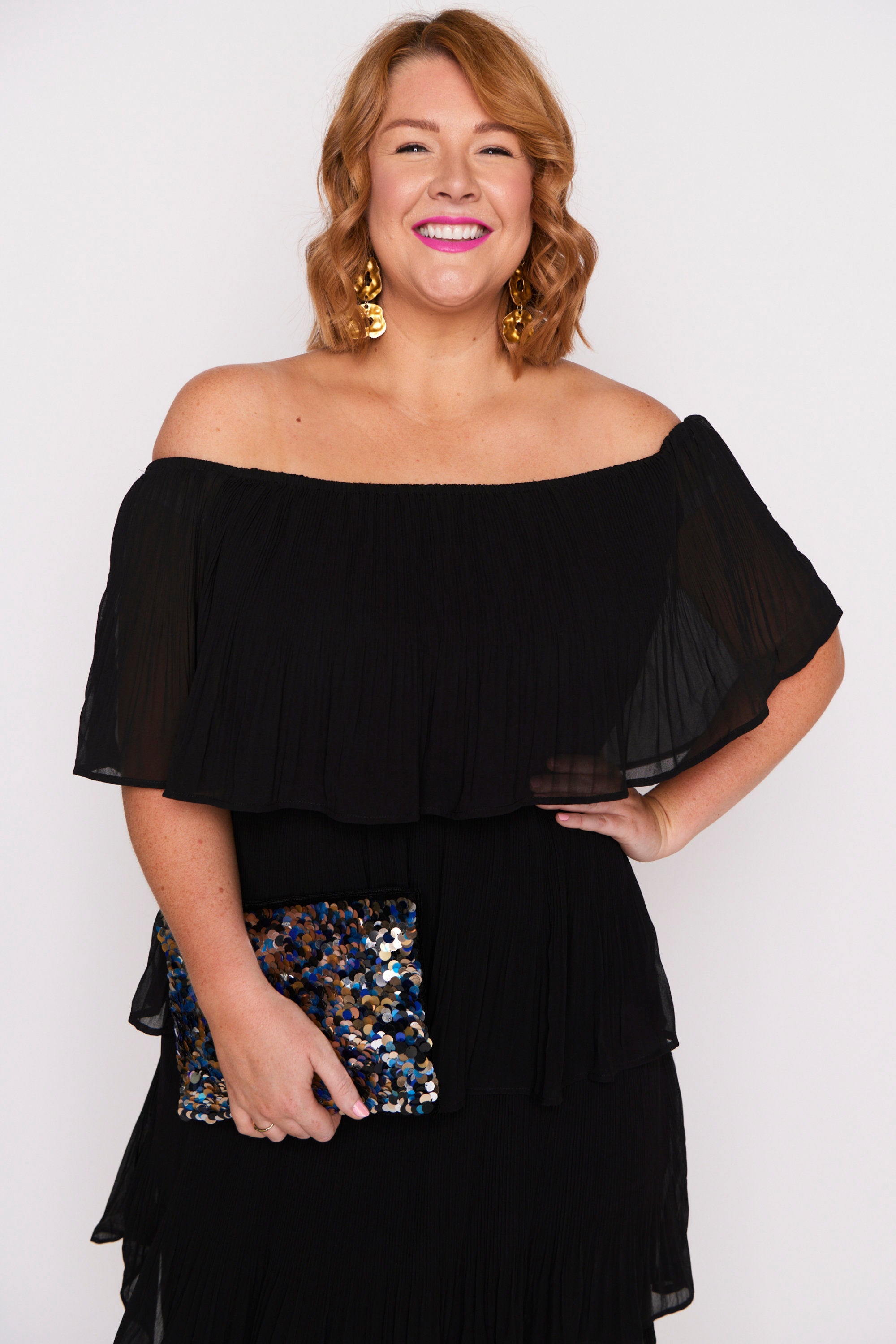 Faire Black Pleated Dress – Black maxi dress