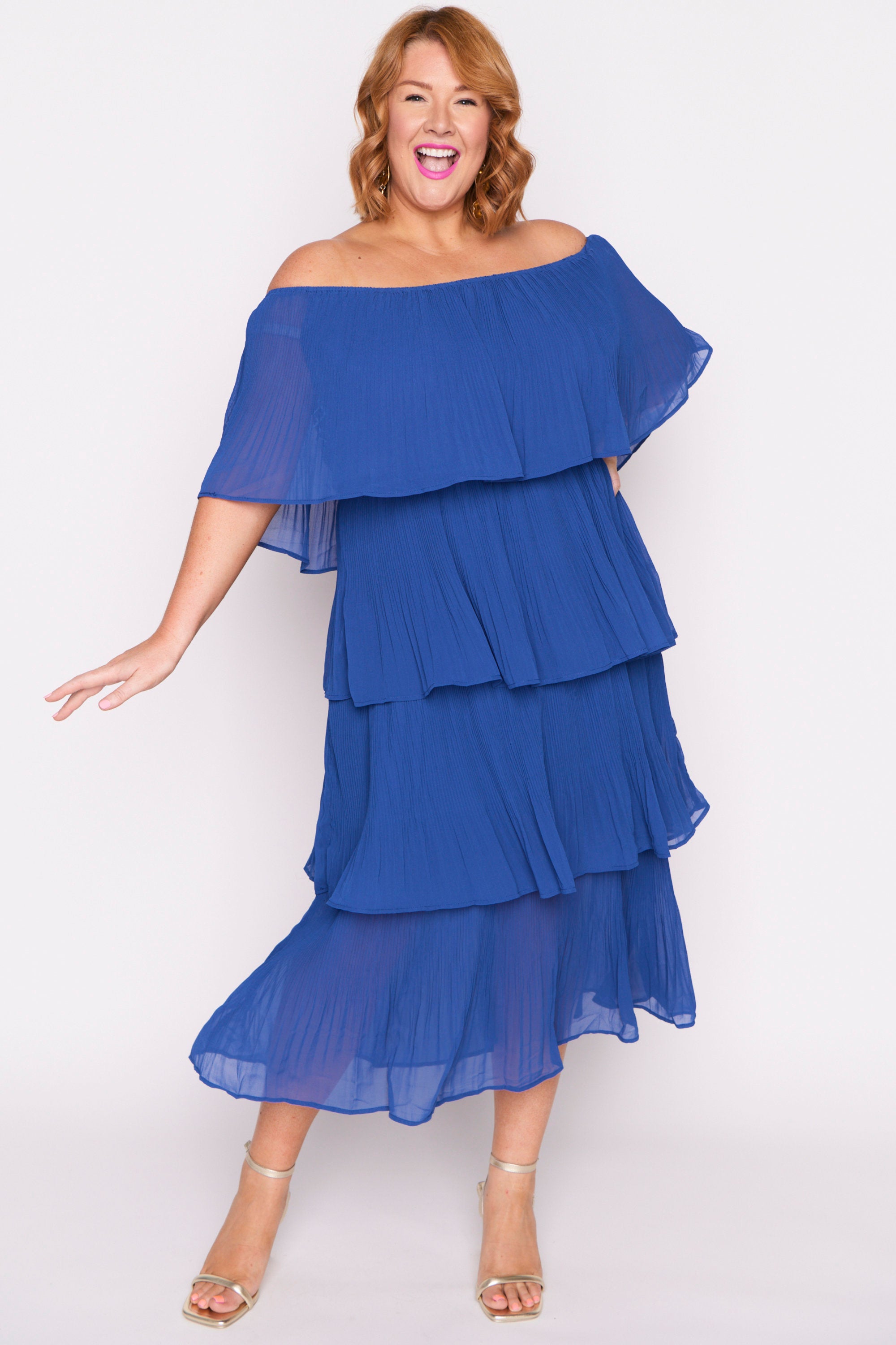 Faire Cobalt Pleated Dress – Cobalt maxi dress