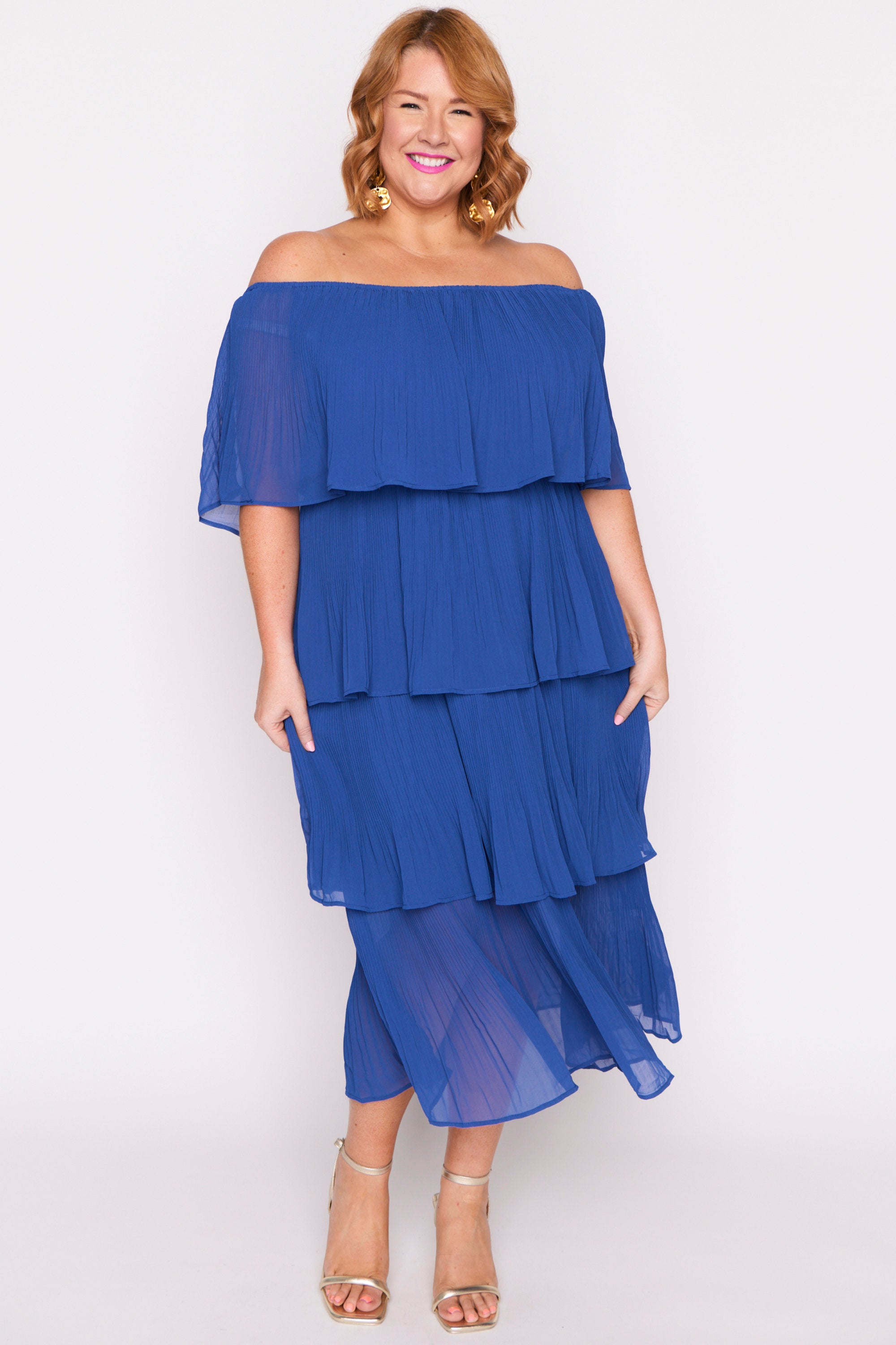 Faire Cobalt Pleated Dress – Cobalt maxi dress