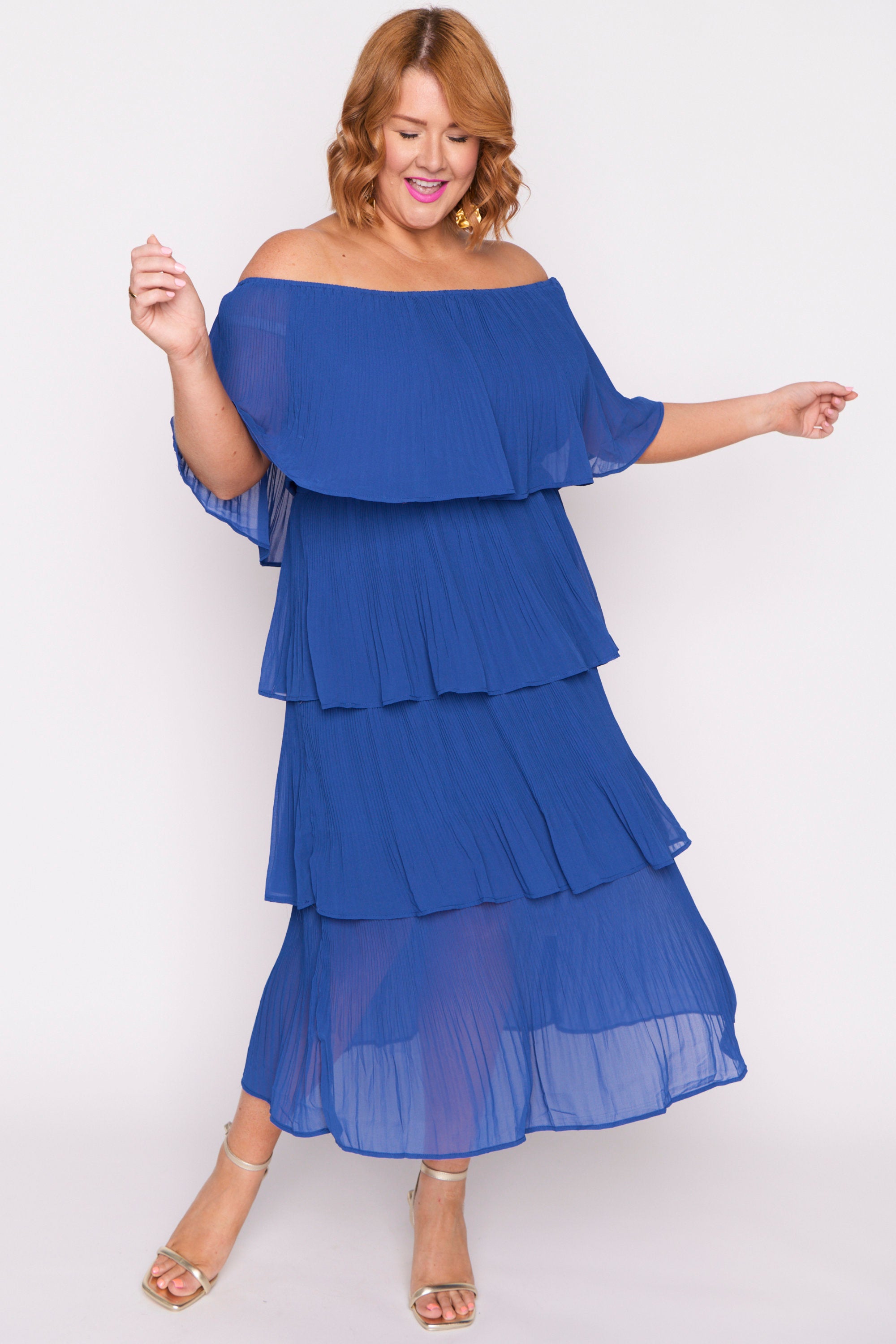 Faire Cobalt Pleated Dress – Cobalt maxi dress